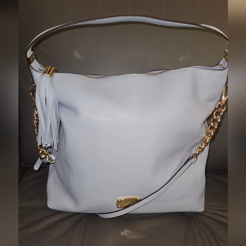 Michael Kors Light Blue Leather Shoulder Bag